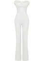 Trendyol Bridal White Wide Leg Woven Fitted Jumpsuit