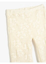 Koton Spanish Leg Crochet Leggings Trousers Half Lined Elastic Waist