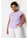Trendyol Curve Lilac Textured Knitted Blouse