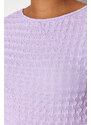 Trendyol Curve Lilac Textured Knitted Blouse