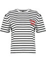 Trendyol Red Striped Motto Embroidery Detail Relaxed Knitted T-Shirt