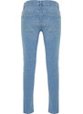 Trendyol Blue Skinny Fit Stretchy Fabric Rake Destroyed Jeans Denim Trousers