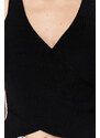 Trendyol Black Double Breasted Closure Detailed Knitwear Blouse