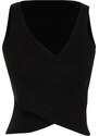 Trendyol Black Double Breasted Closure Detailed Knitwear Blouse