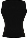 Trendyol Black Double Breasted Closure Detailed Knitwear Blouse