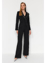 Trendyol Black Window/Cut Out Shiny Stone Jumpsuit