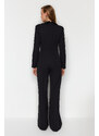 Trendyol Black Window/Cut Out Shiny Stone Jumpsuit