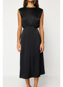 Trendyol Black Satin Woven Elegant Evening Dress