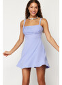 Trendyol Light Blue Open Waist/Skater Mini Dress