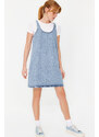 Trendyol Blue Oversize Mini Denim Dress