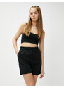 Koton Shorts With Tie Waist Pocket Detailed Relaxed Cut.