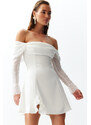 Trendyol Bridal White Waist Opening/Skater Lined Wedding/Wedding Elegant Evening Dress