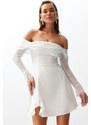 Trendyol Bridal White Waist Opening/Skater Lined Wedding/Wedding Elegant Evening Dress