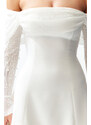 Trendyol Bridal White Waist Opening/Skater Lined Wedding/Wedding Elegant Evening Dress