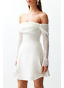 Trendyol Bridal White Waist Opening/Skater Lined Wedding/Wedding Elegant Evening Dress