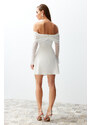 Trendyol Bridal White Waist Opening/Skater Lined Wedding/Wedding Elegant Evening Dress
