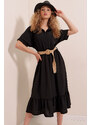 Bigdart 2292 Dress With A Belt - Black