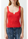 Trendyol Pomegranate Blossom Crop Basic Top Knitwear Blouse