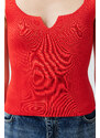Trendyol Pomegranate Blossom Crop Basic Top Knitwear Blouse