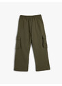 Koton Basic Cargo Sweatpants Flap Pocket Detail Tie Waist