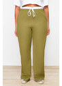 Trendyol Curve Khaki Wideleg Woven Trousers