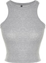 Trendyol Gray Melange Crop Fitted Halter Neck Cotton Stretchy Knitted Undershirt