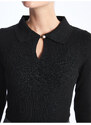 LC Waikiki Women's Polo Neck Straight Long Sleeve Knitwear Sweater
