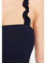 Trendyol Navy Blue A-line Square Collar Strap Detailed Mini Woven Dress