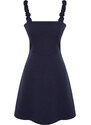 Trendyol Navy Blue A-line Square Collar Strap Detailed Mini Woven Dress