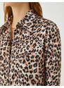 Koton Leopard Pattern Shirt Long Sleeved, Comfortable Cut