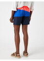 Koton Marine Shorts with Color Block, Lace-Up Waist