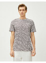 Koton Geometric Printed T-Shirt Crew Neck Slim Fit Cotton