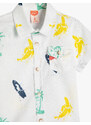 Koton Shirt Short Sleeved with Cap Pocket Detail Printed Cotton