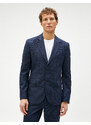 Koton Blazer Jacket with Buttons, Pockets, Stitching Detail, Slim Fit