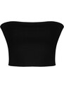 Trendyol Black Fitted Strapless Collar Crop Stretchy Knitted Blouse