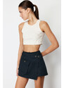 Trendyol Navy Blue Pocket Detailed Woven Short Skirt