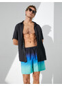 Koton Marine Shorts with Lace-Up Waist, Color Block with Pocket.