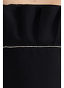Trendyol Black Collar Detailed Stone Accessory Woven Dress