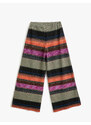 Koton Texturované kalhoty Vzorované Volný střih Rovné nohavice