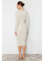 Trendyol Beige Knitwear Midi Dress