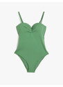 Koton Basic Swimwear Thin, Detachable Straps, Draped Underwire, Covered.