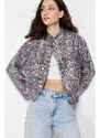 Trendyol Multi Color Oversize Sequined Thin Bomber Coat