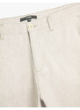 Koton Bermuda Shorts Linen Blend Buttoned with Pocket Detail