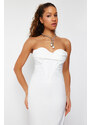Trendyol Bridal White Body-Sitting Woven Lined Wedding/Wedding Elegant Evening Dress