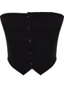 Trendyol Black Strapless Button Detailed Woven Blouse