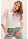 Bigdart 0415 Chiffon Blouse - White