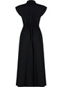 Trendyol Black A-Line Shirt Collar Aerobin Woven Maxi Dress