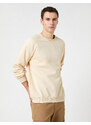 Koton Crew Neck Sweatshirt with Stitching Detail Raglan Sleeve.