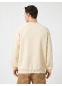 Koton Crew Neck Sweatshirt with Stitching Detail Raglan Sleeve.