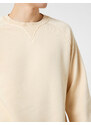 Koton Crew Neck Sweatshirt with Stitching Detail Raglan Sleeve.